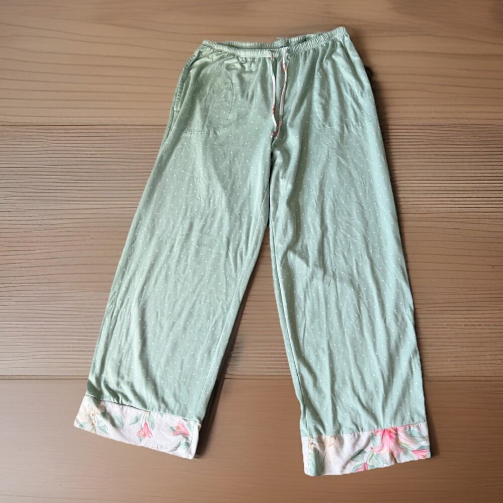 Flora Nikrooz Floral Pajama Lounge Set Robe Tank Pants Cottagecore Romantic Sz M - Picture 5 of 16